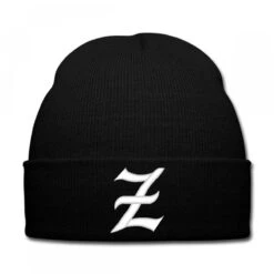 Old English Style Initial Letter Z Embroidered Hat Knit Cap