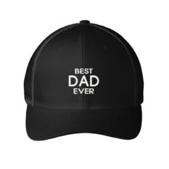Best Dad Ever White Text Embriodery Embroidered Mesh Cap