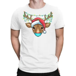 Christmas Mask Cute Rudolph Reindeer Mask Xmas 202 T-Shirt