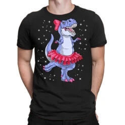 Ballerina Dinosaur T Rex Ballet Dancer Kids Girls T-Shirt