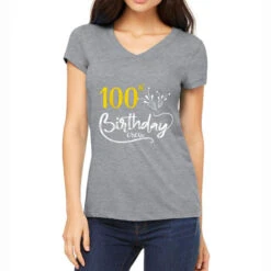100th Birthday Women's V-Neck T-Shirt