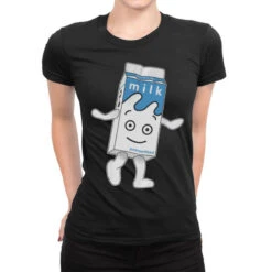 Blur Coffee And Tv Milk Ladies Fitted T-Shirt