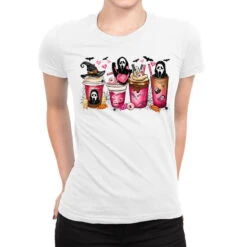 Scream Coffee Cups Ladies Fitted T-Shirt