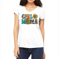 Western Girl Mama Sunflowers Women's V-Neck T-Shirt