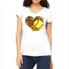 Western Softball Heart With Sunflowers Women's V-Neck T-Shirt