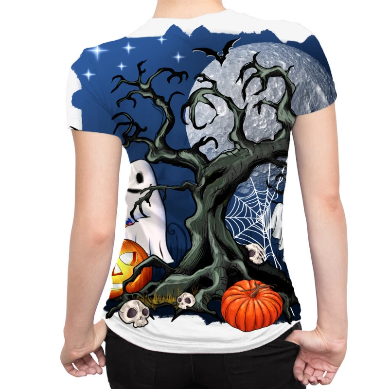 Halloween Tree And Ghosts All Over Women's T-shirt 2 Halloween Tree And Ghosts All Over Women's T-shirt - Image 2