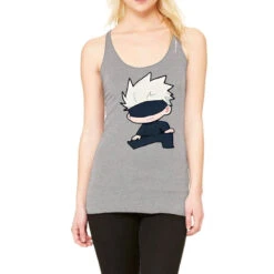 Chibi Gojo Stretching Racerback Tank