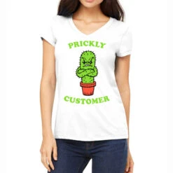 Prickly Customer Women's V-Neck T-Shirt
