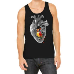 Keyhole Flower Heart Vintage Collage Tank Top