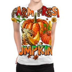 Farm Fresh Pupkins All Over Women's T-shirt
