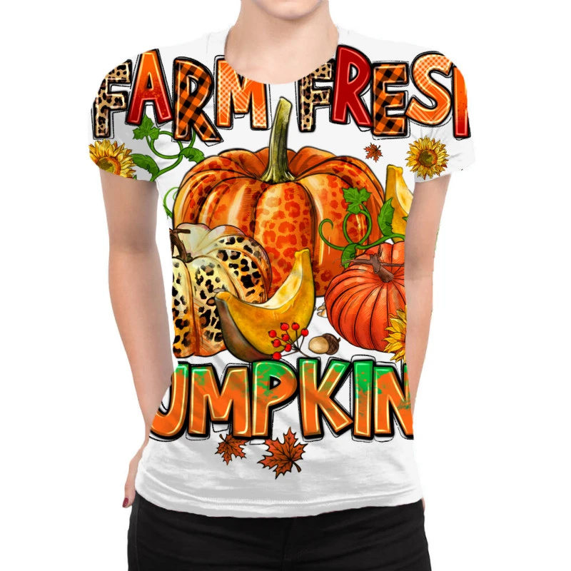 Farm Fresh Pupkins All Over Women's T-shirt 1 Farm Fresh Pupkins All Over Women's T-shirt