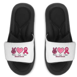 Peace Love Cure Cancer Slide Sandal
