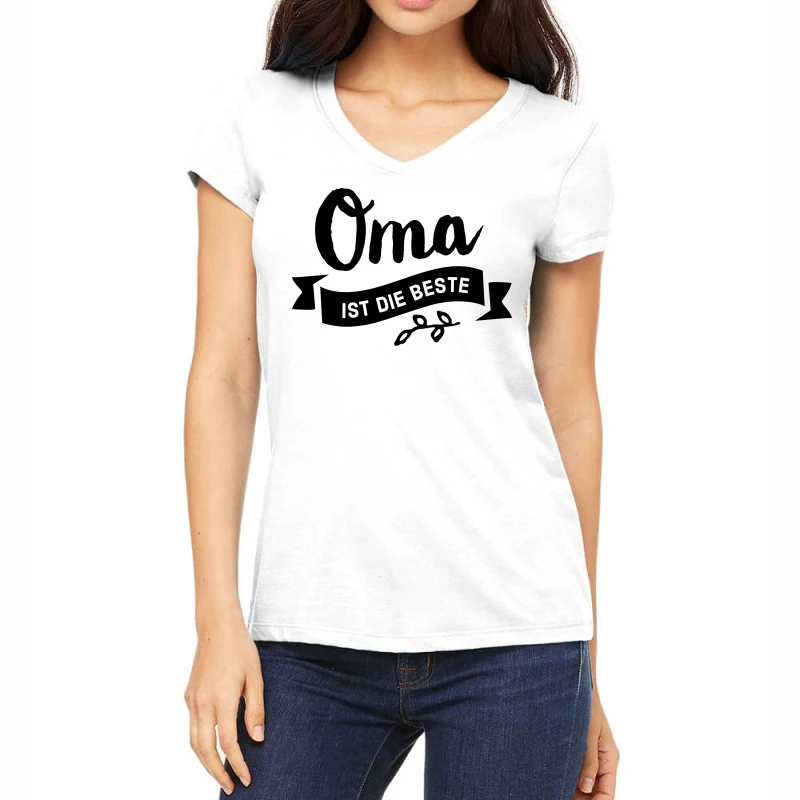 Geschenk Oma Ist Die Beste Women's V-Neck T-Shirt 1 Geschenk Oma Ist Die Beste Women's V-Neck T-Shirt
