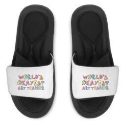 World S Okayest Art Teacher Gift Idea Slide Sandal