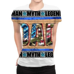 Western Dad Man Myth Legend All Over Women's T-shirt