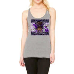 Afro Messy Bun Purple Gray Racerback Tank