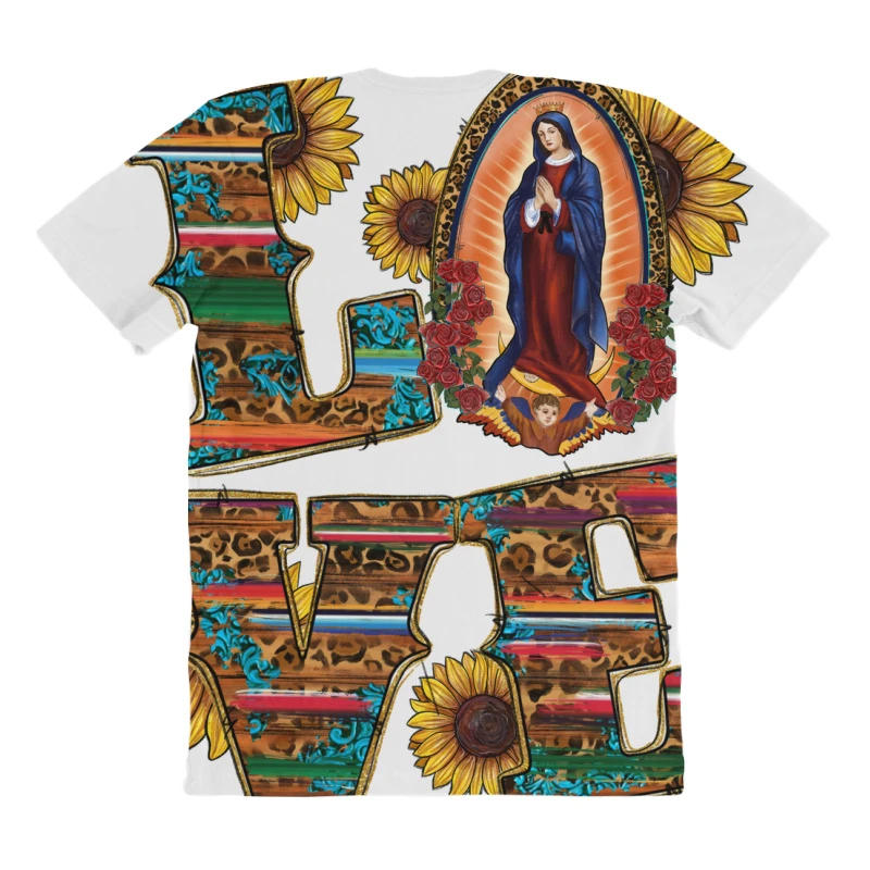 Sunflower Love Lady Of Guadalupe All Over Women's T-shirt 4 Sunflower Love Lady Of Guadalupe All Over Women's T-shirt - Image 4