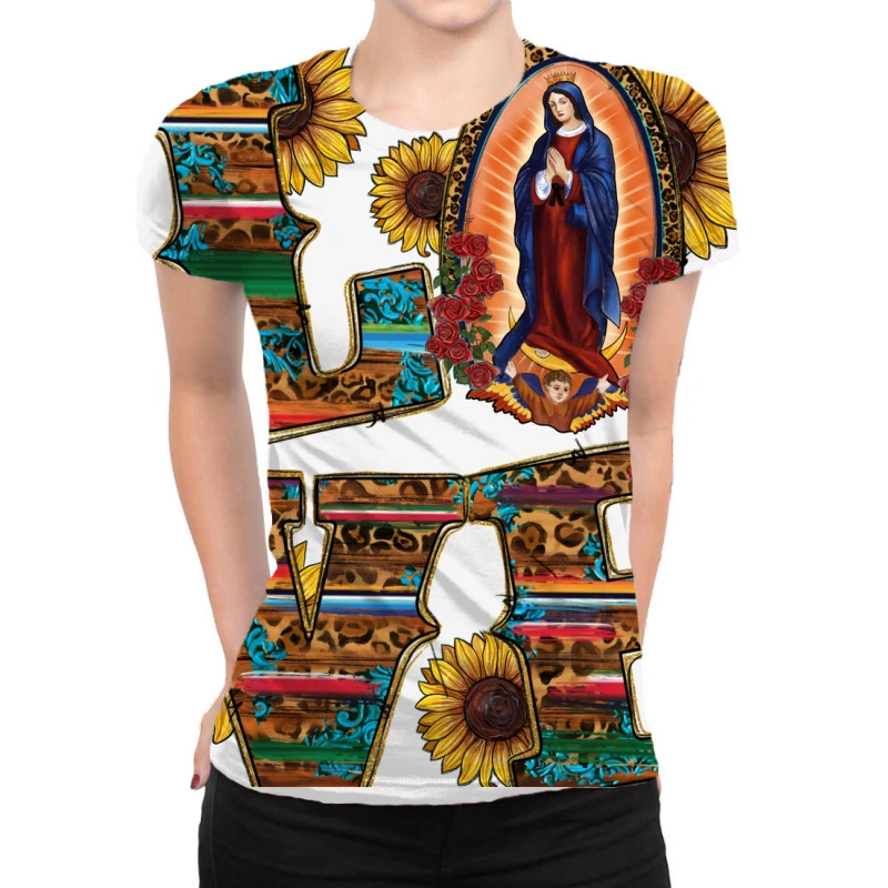 Sunflower Love Lady Of Guadalupe All Over Women's T-shirt 1 Sunflower Love Lady Of Guadalupe All Over Women's T-shirt