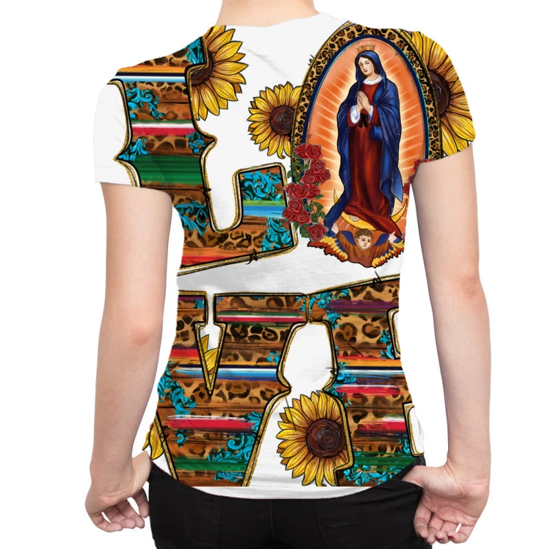 Sunflower Love Lady Of Guadalupe All Over Women's T-shirt 2 Sunflower Love Lady Of Guadalupe All Over Women's T-shirt - Image 2