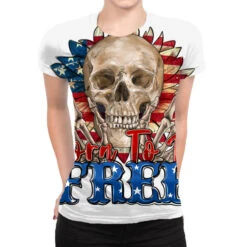 Born To Be Free Skeleton All Over Women's T-shirt