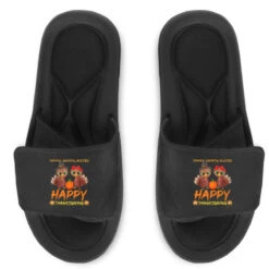 Thankful Grateful Blessed Happy Thanksgiving Slide Sandal