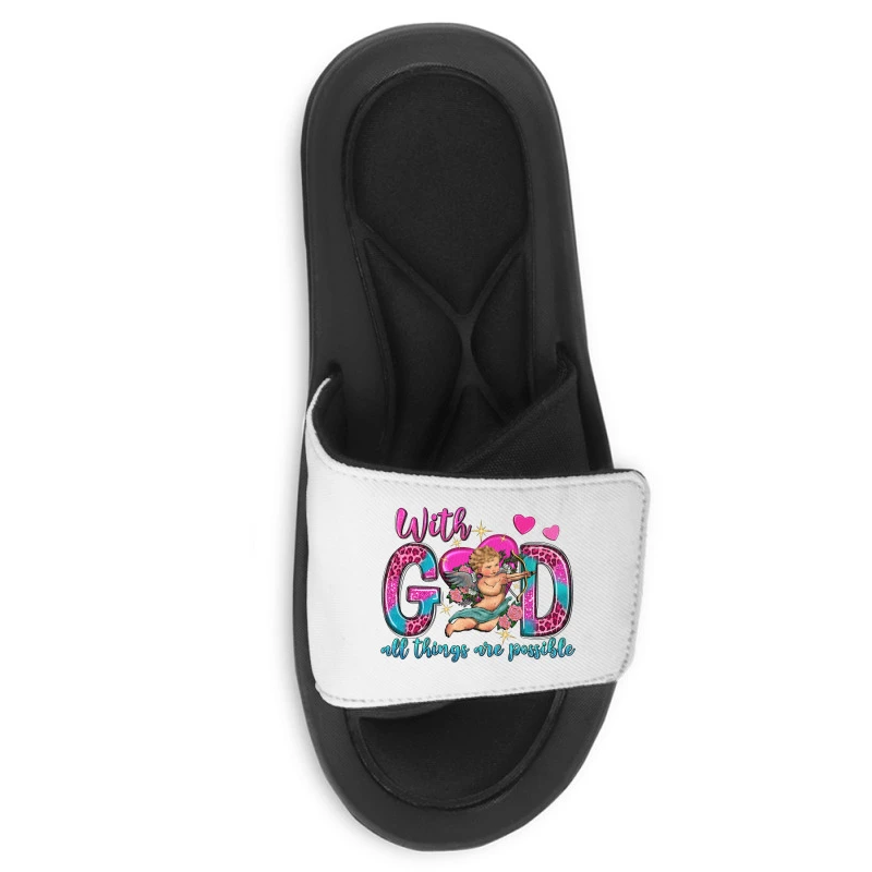 With God All Things Are Possible And Cupid Slide Sandal 3 With God All Things Are Possible And Cupid Slide Sandal - Image 3