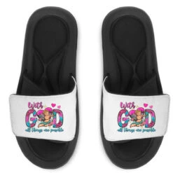 With God All Things Are Possible And Cupid Slide Sandal