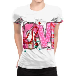Valentine's Day Love Nurse All Over Women's T-shirt