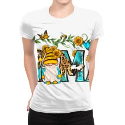 Western Mama With Gnome And Sunflowers All Over Women's T-shirt