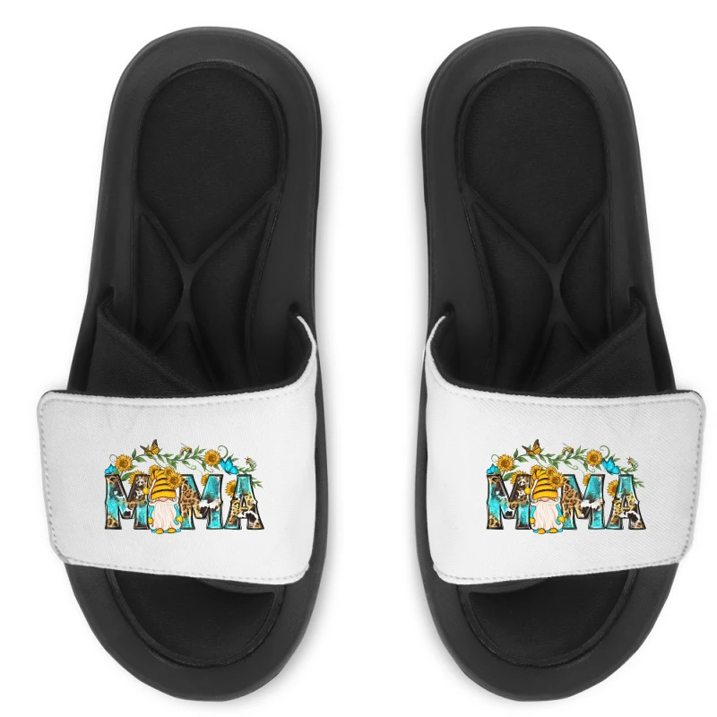 Western Mama With Gnome And Sunflowers Slide Sandal 1 Western Mama With Gnome And Sunflowers Slide Sandal