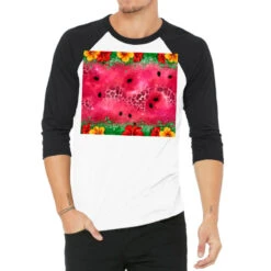 Watermelon Leopard 3/4 Sleeve Shirt